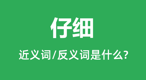 仔细的近义词和反义词是什么,仔细是什么意思