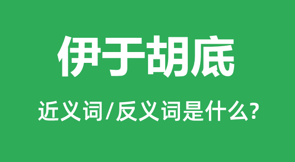 伊于胡底的近义词和反义词是什么,伊于胡底是什么意思