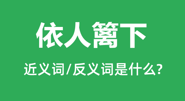 依人篱下的近义词和反义词是什么,依人篱下是什么意思