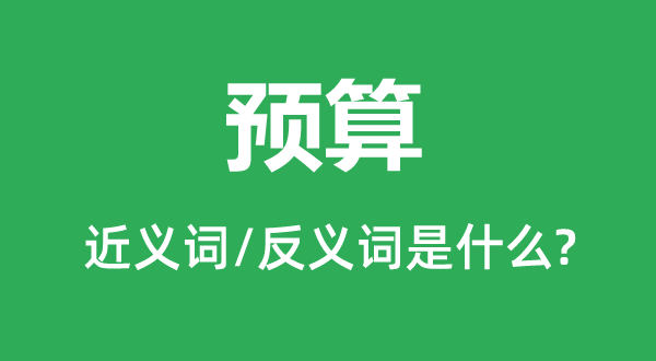 预算的近义词和反义词是什么,预算是什么意思