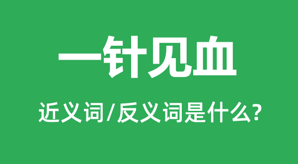 一针见血的近义词和反义词是什么,一针见血是什么意思