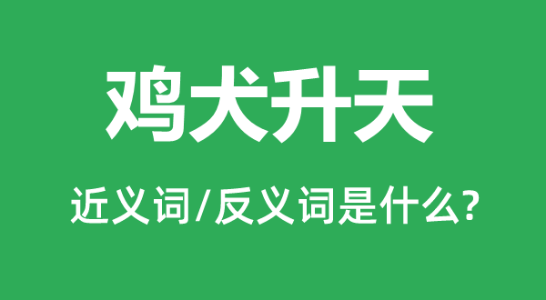 鸡犬升天的近义词和反义词是什么,鸡犬升天是什么意思