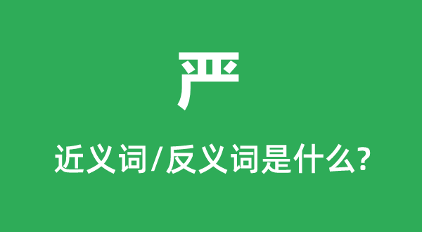 严的近义词和反义词是什么,严是什么意思