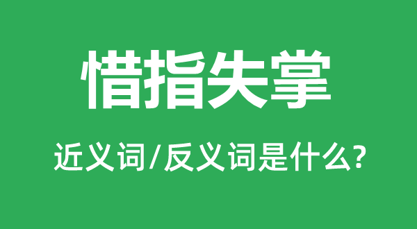 惜指失掌的近义词和反义词是什么,惜指失掌是什么意思