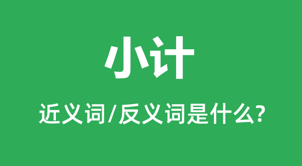 小计的近义词和反义词是什么,小计是什么意思