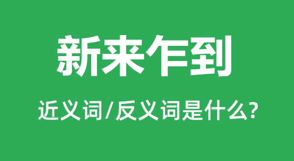 新来乍到的近义词和反义词是什么,新来乍到是什么意思