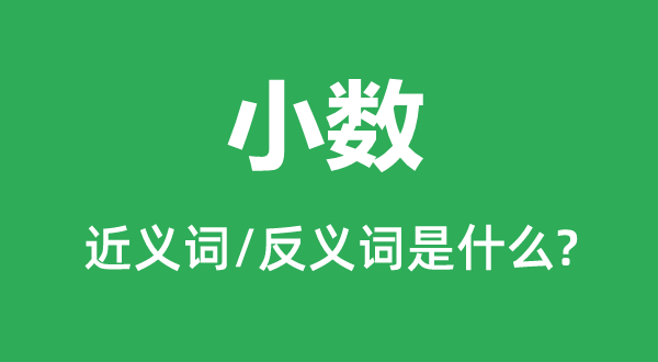 小数的近义词和反义词是什么,小数是什么意思