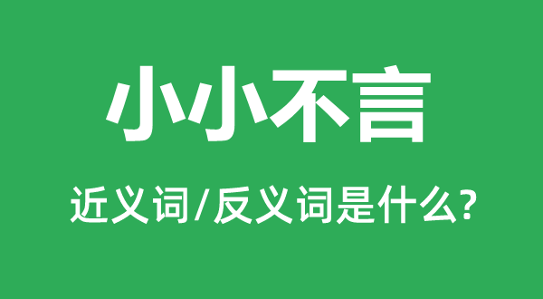 小小不言的近义词和反义词是什么,小小不言是什么意思