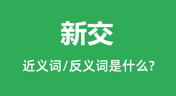 新交的近义词和反义词是什么,新交是什么意思