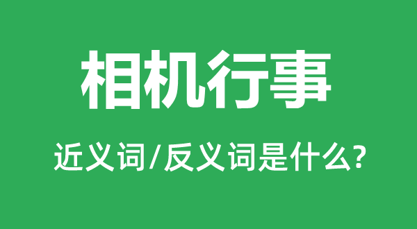 相机行事的近义词和反义词是什么,相机行事是什么意思