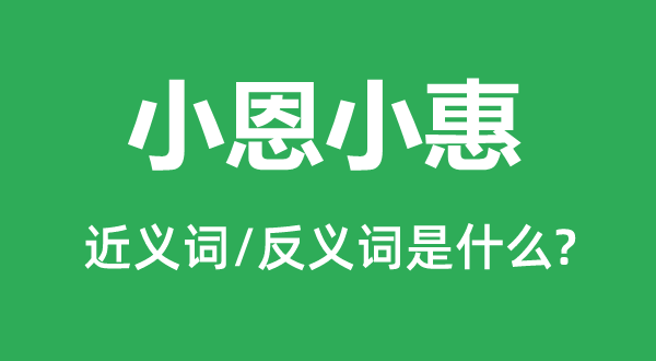 小恩小惠的近义词和反义词是什么,小恩小惠是什么意思