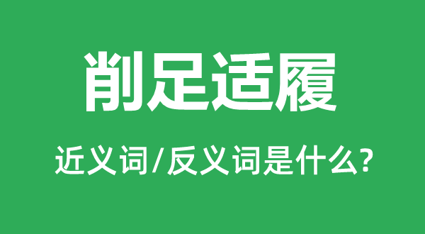 削足适履的近义词和反义词是什么,削足适履是什么意思