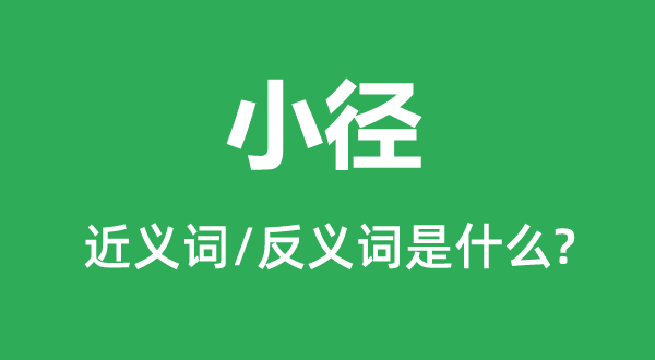 小径的近义词和反义词是什么,小径是什么意思