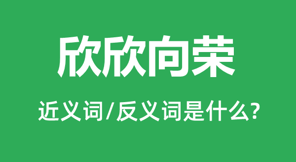 欣欣向荣的近义词和反义词是什么,欣欣向荣是什么意思