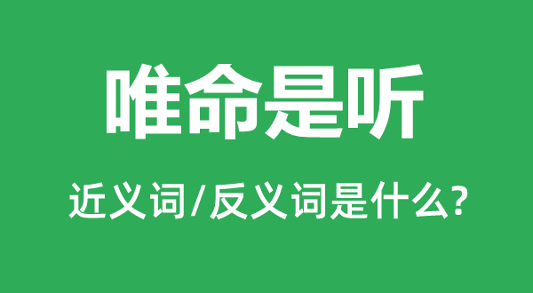 唯命是听的近义词和反义词是什么,唯命是听是什么意思