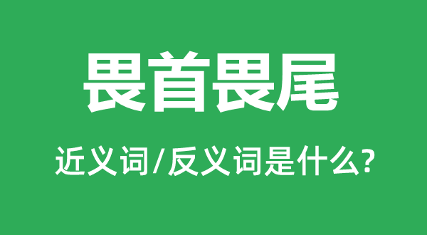 畏首畏尾的近义词和反义词是什么,畏首畏尾是什么意思