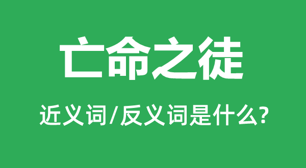 亡命之徒的近义词和反义词是什么,亡命之徒是什么意思