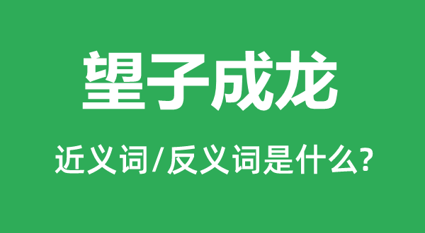 望子成龙的近义词和反义词是什么,望子成龙是什么意思