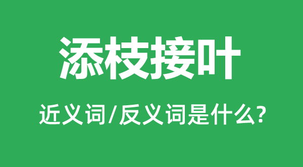 添枝接叶的近义词和反义词是什么,添枝接叶是什么意思