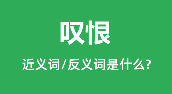 叹恨的近义词和反义词是什么,叹恨是什么意思