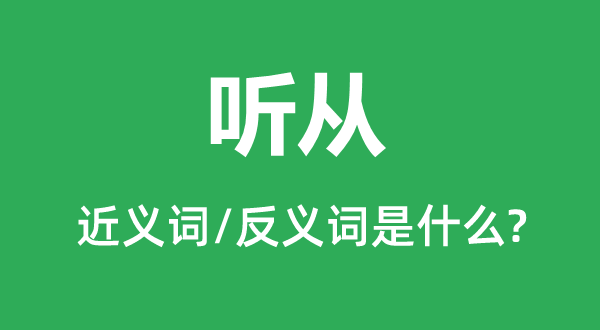 听从的近义词和反义词是什么,听从是什么意思