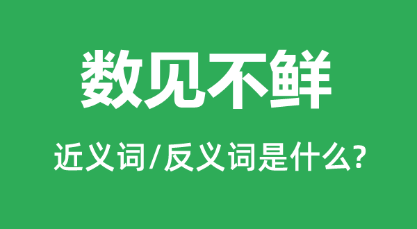 数见不鲜的近义词和反义词是什么,数见不鲜是什么意思