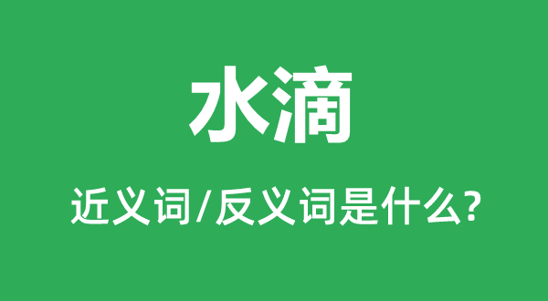 水滴的近义词和反义词是什么,水滴是什么意思