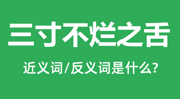 三寸不烂之舌的近义词和反义词是什么,三寸不烂之舌是什么意思