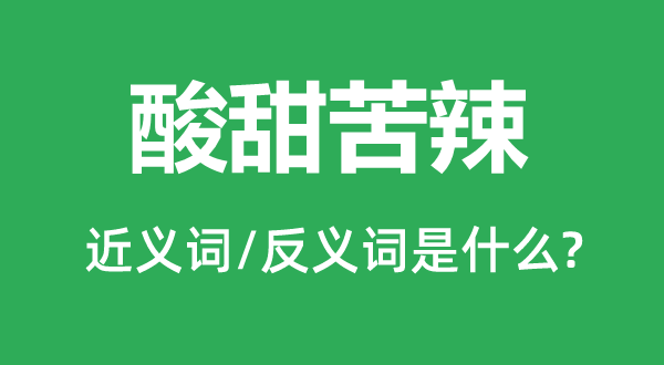 酸甜苦辣的近义词和反义词是什么,酸甜苦辣是什么意思