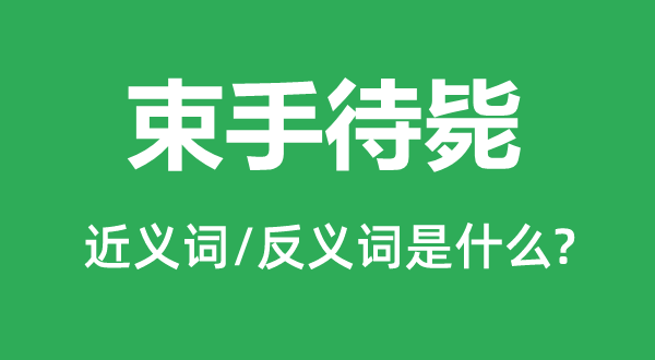 束手待毙的近义词和反义词是什么,束手待毙是什么意思