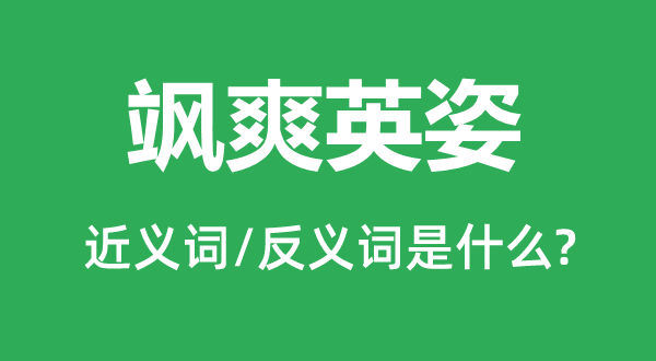 飒爽英姿的近义词和反义词是什么,飒爽英姿是什么意思