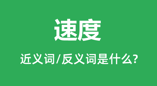 速度的近义词和反义词是什么,速度是什么意思