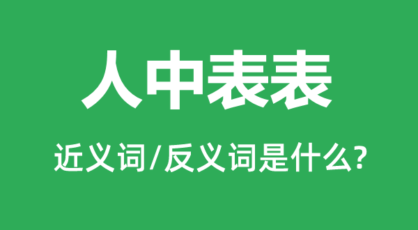 人中表表的近义词和反义词是什么,人中表表是什么意思