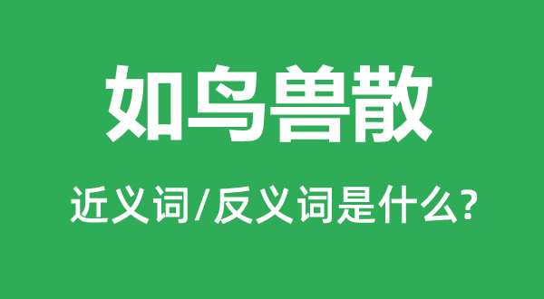 如鸟兽散的近义词和反义词是什么,如鸟兽散是什么意思