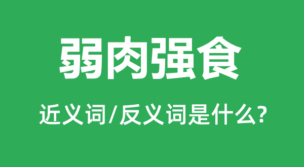 弱肉强食的近义词和反义词是什么,弱肉强食是什么意思