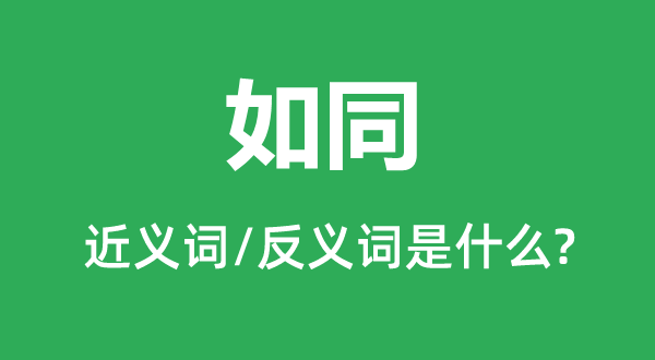 如同的近义词和反义词是什么,如同是什么意思