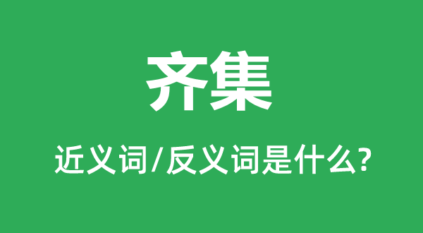 齐集的近义词和反义词是什么,齐集是什么意思