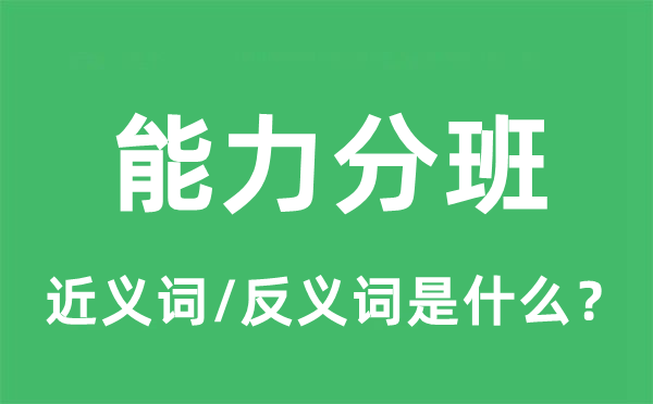 能力分班的近义词和反义词是什么,能力分班是什么意思