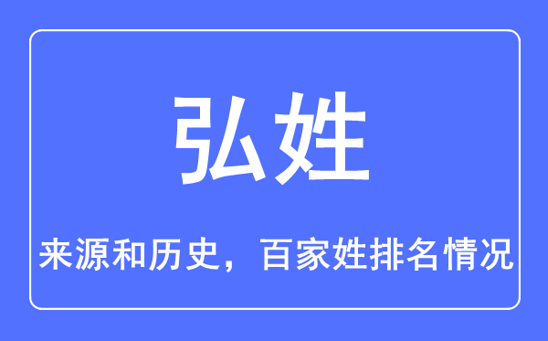 弘姓的来源和历史,弘姓在百家姓排名第几？