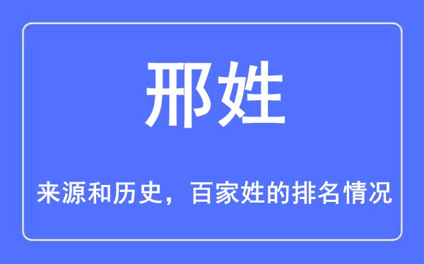 邢姓的来源和历史,邢姓在百家姓排名第几？