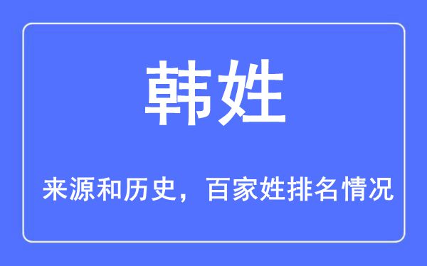 韩姓的来源黄历史,韩姓在百家姓排名第几？